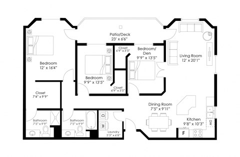 the floor plan floor plan with bedrooms and baths